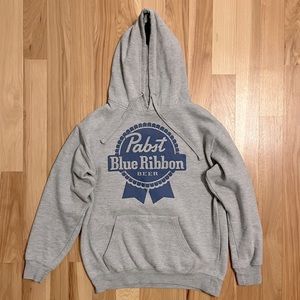 Men’s Pabst Blue Ribbon Beer Grey Pullover Hoodie